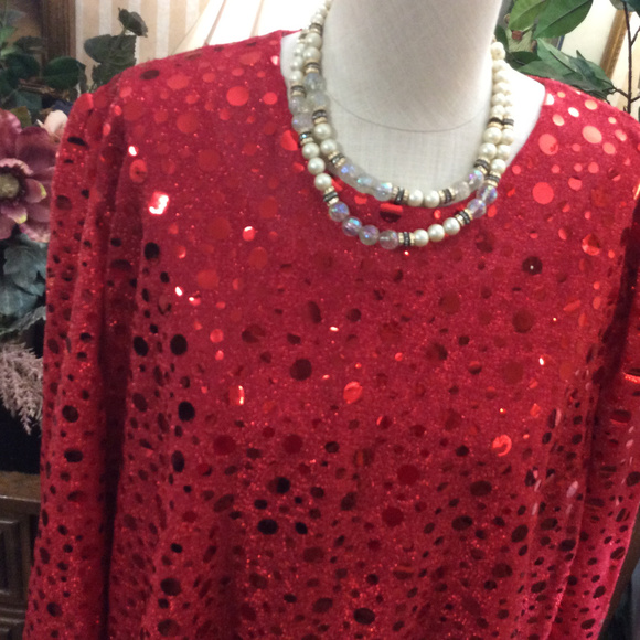 Red Sparkly Sequin Sissy Gurl Queen Party Dress - Picture 7 of 8